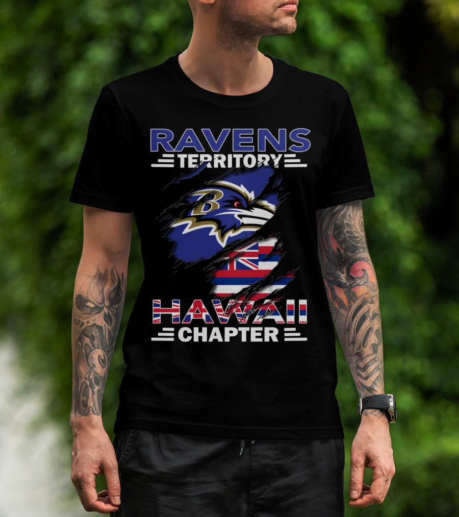 Ravens Territory Hawaii Chapter Baltimore Ravens Hawaii Flag Integration T-Shirt