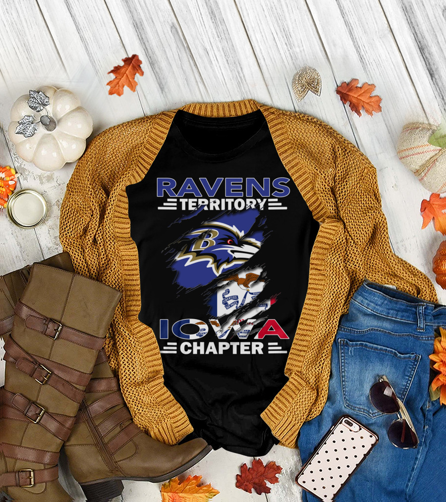 Ravens Territory Iowa Chapter NFL Sports Fandom Fanbase T-Shirt