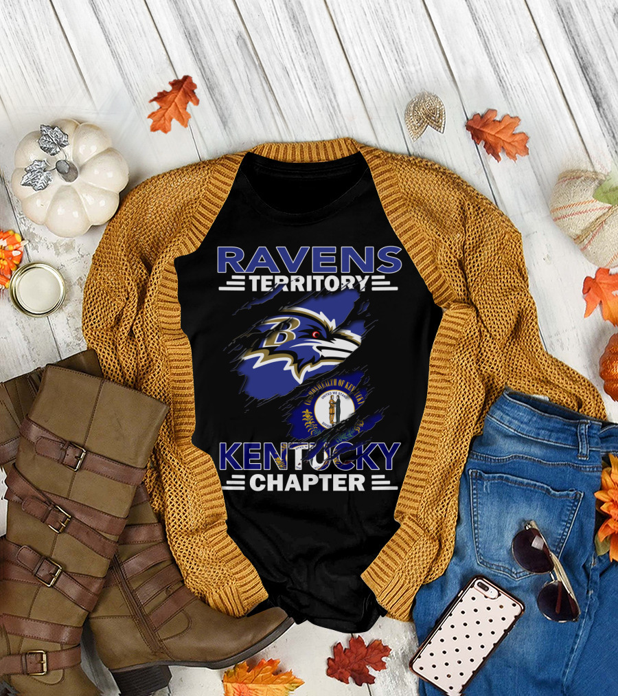 Ravens Territory Kentucky Chapter Baltimore Football Fan Group T-Shirt