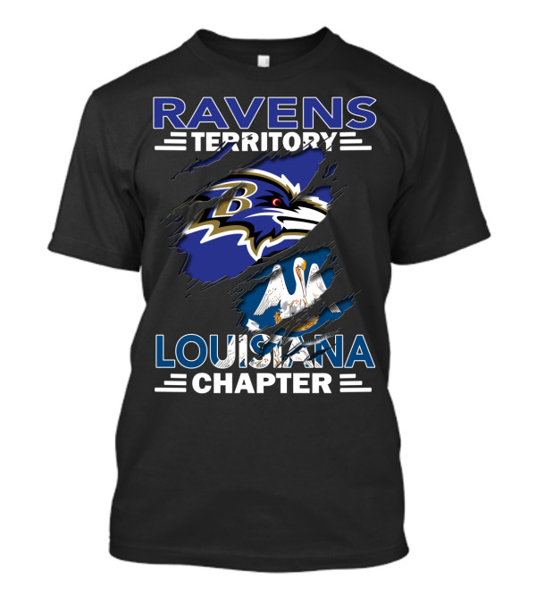 Ravens Territory Louisiana Chapter Baltimore Football Fan Club Cajun Pride T-Shirt