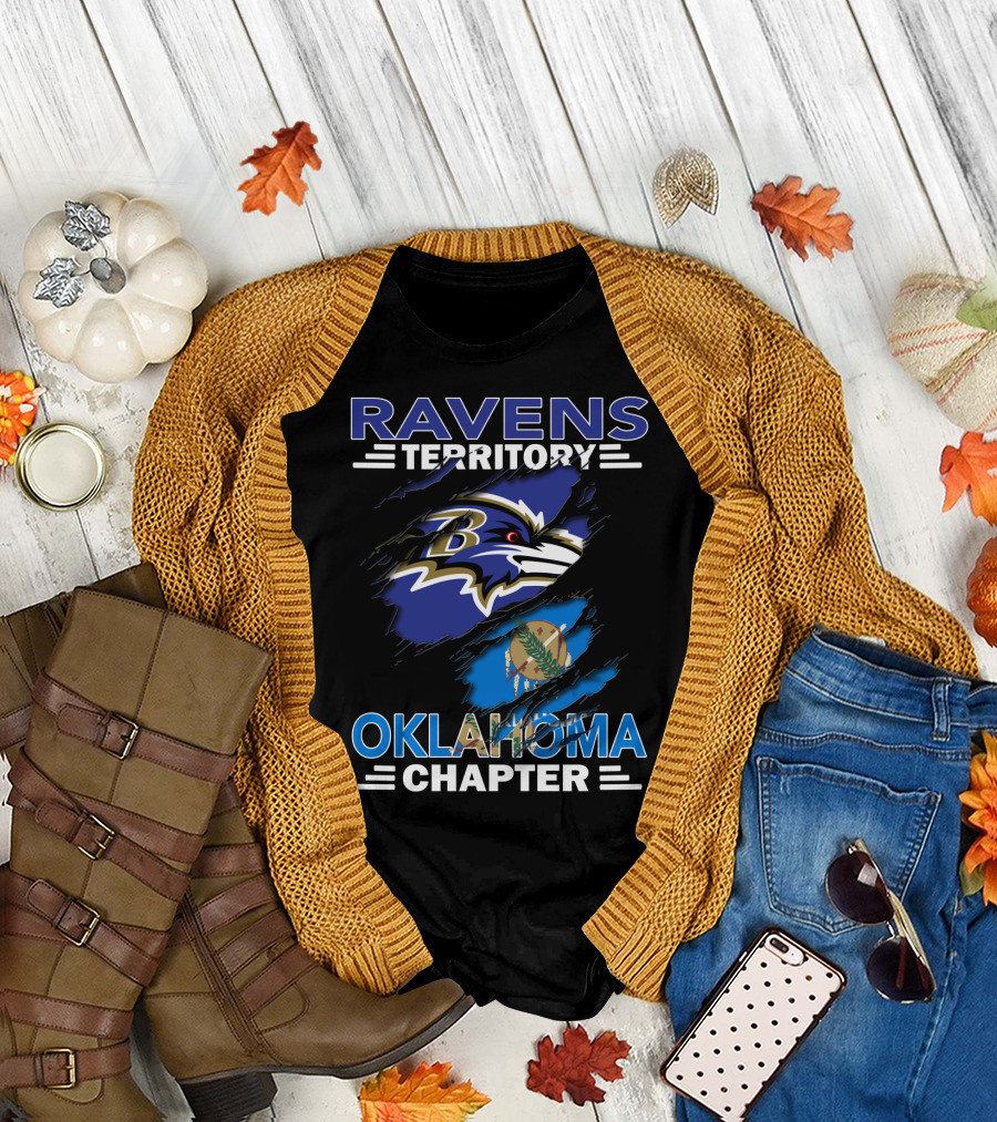 Ravens Territory Oklahoma Chapter Baltimore Football Fan Club T-Shirt