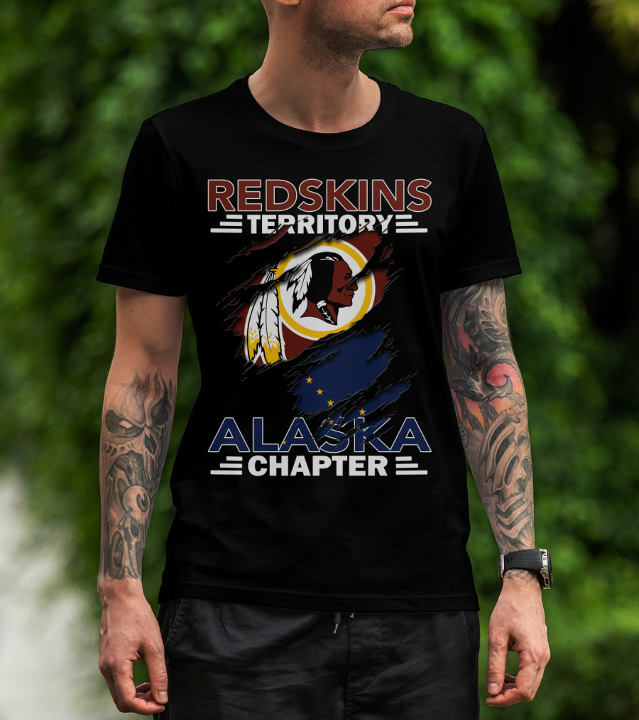 Redskins Territory Alaska Chapter Nfl Logo With Alaska Flag T-Shirt