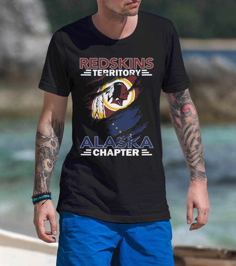 Redskins Territory Alaska Chapter Nfl Logo With Alaska Flag T-Shirt