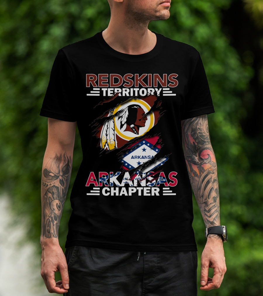 Redskins Territory Arkansas Chapter Nfl Logo With State Flag T-Shirt