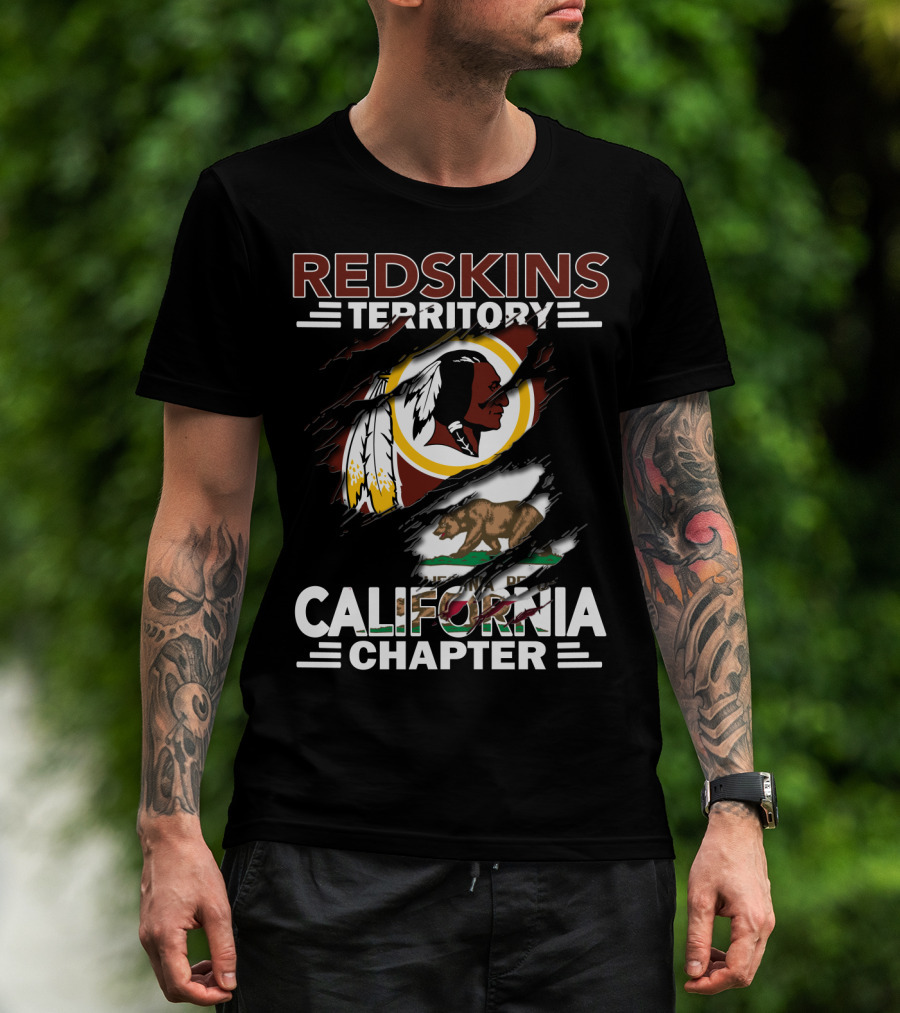 Redskins Territory California Chapter Washington Football Bear Flag T-Shirt