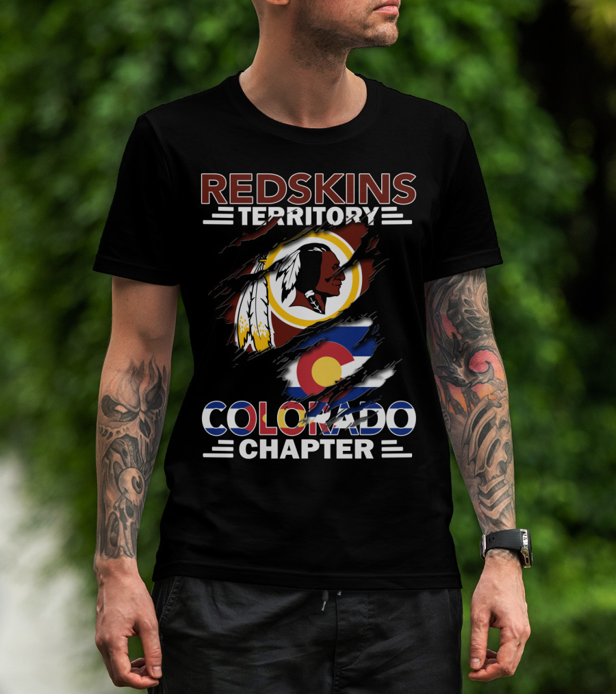 Redskins Territory Colorado Chapter Iconic Team Logo And State Pride T-Shirt