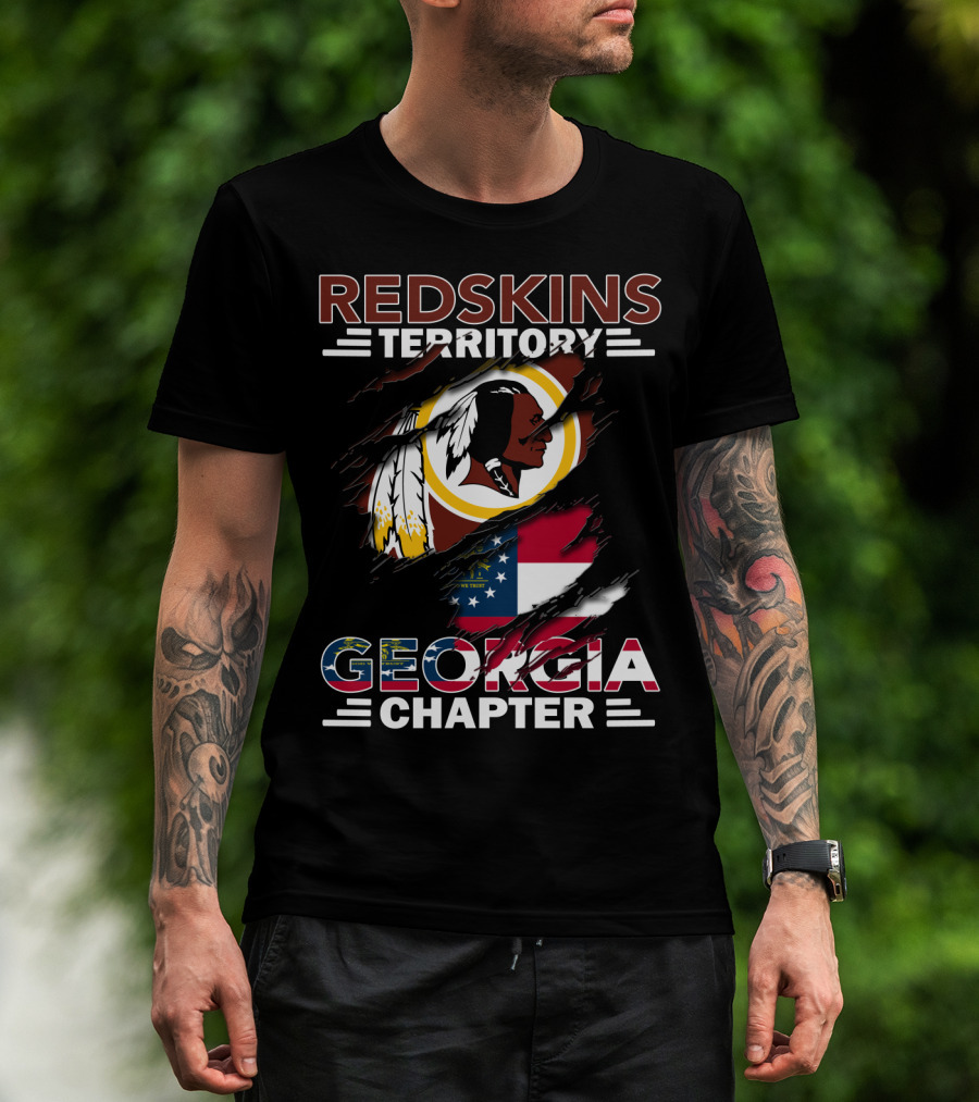 Redskins Territory Georgia Chapter Washington Football Team Georgia Flag T-Shirt