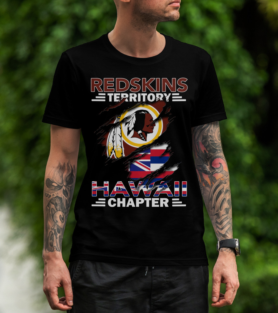 Redskins Territory Hawaii Chapter Redskins Logo Hawaiian Flag T-Shirt