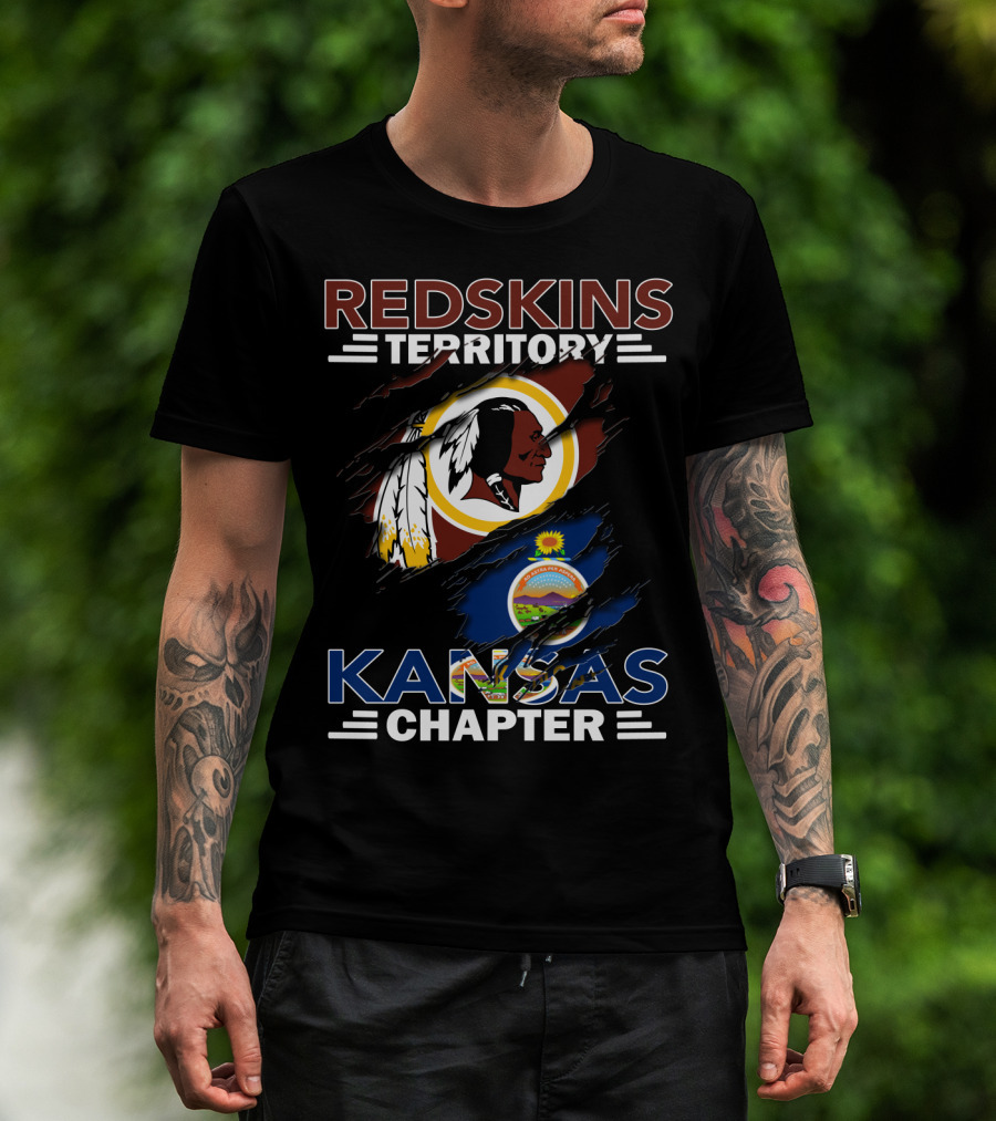 Redskins Territory Kansas Chapter Torn Flag T-Shirt