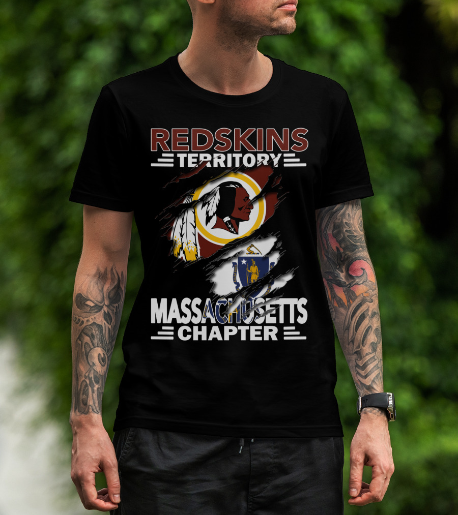 Redskins Territory Massachusetts Chapter Logo With State T-Shirt