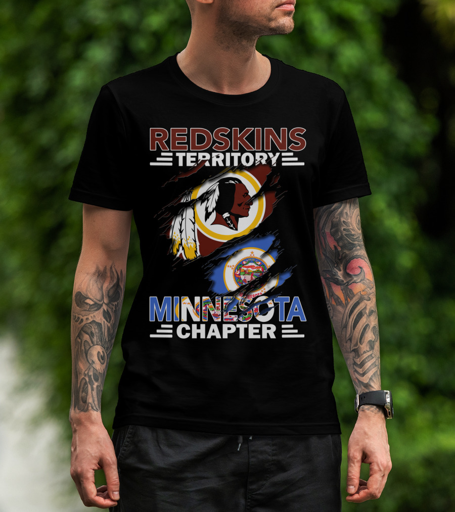 Redskins Territory Minnesota Chapter Logo With State And Team T-Shirt