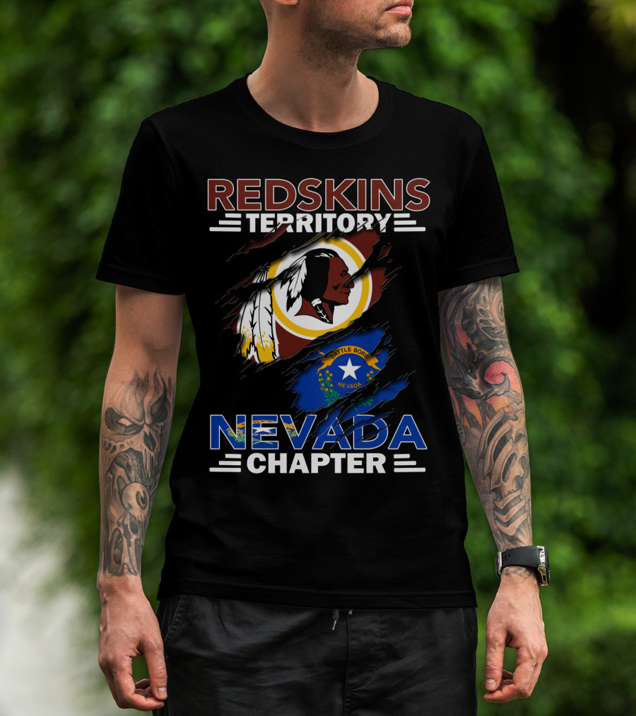 Redskins Territory Nevada Chapter Battle Born Flag T-Shirt