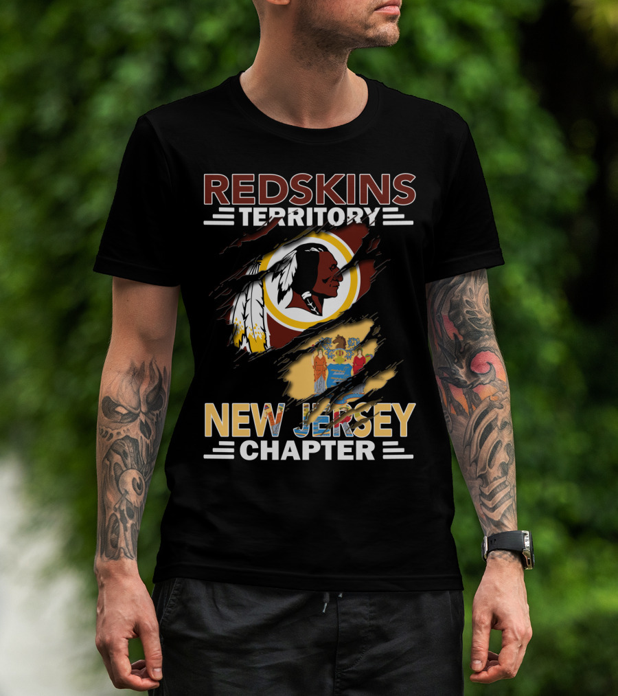 Redskins Territory New Jersey Chapter Washington Football State Flag Fan Club T-Shirt