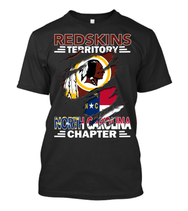 Redskins Territory North Carolina Chapter Redskins Logo With North Carolina Flag T-Shirt