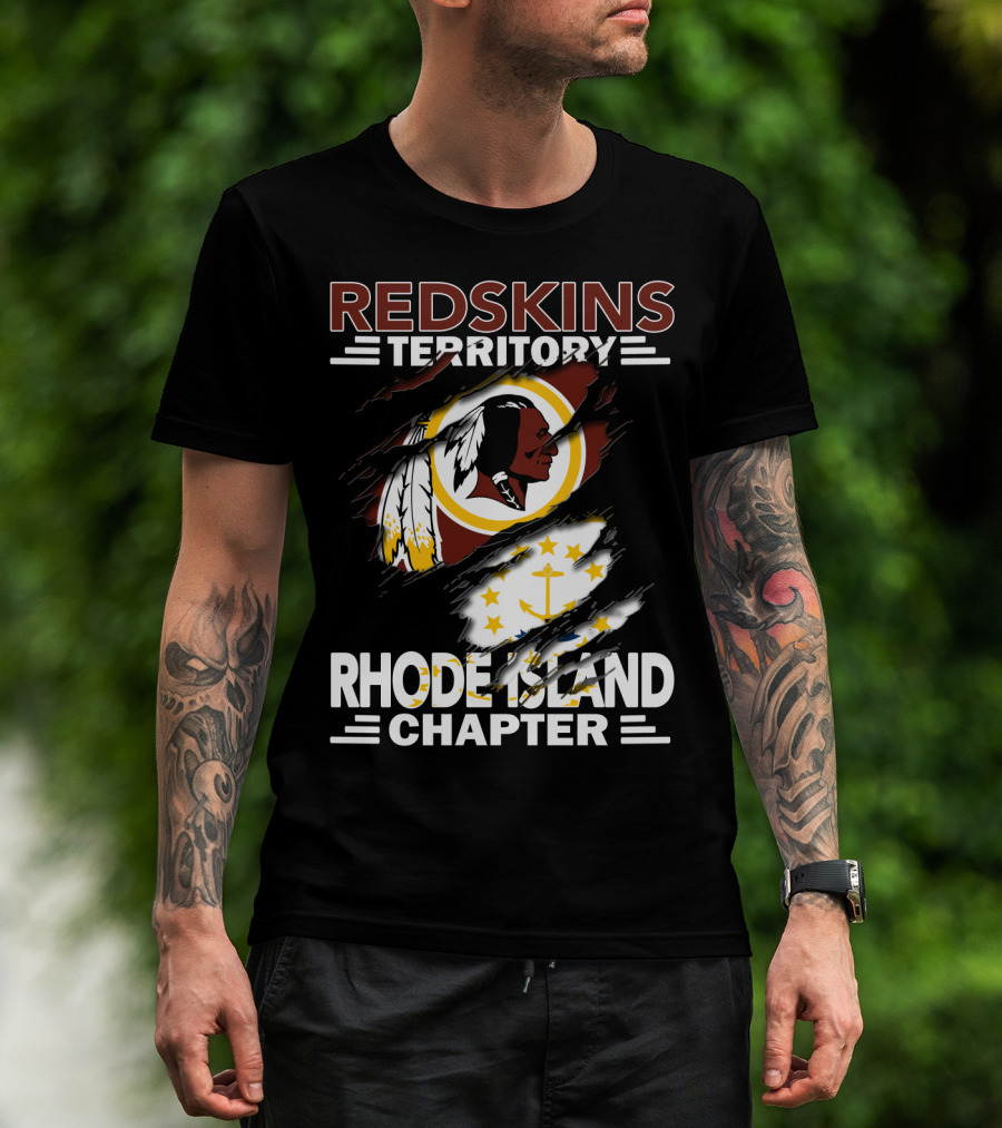 Redskins Territory Rhode Island Chapter Logo And Flag T-Shirt