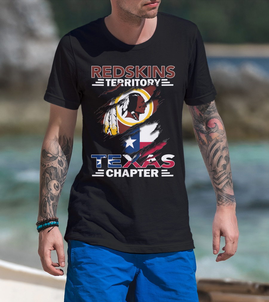 Redskins Territory Texas Chapter Flag And Logo Fusion T-Shirt