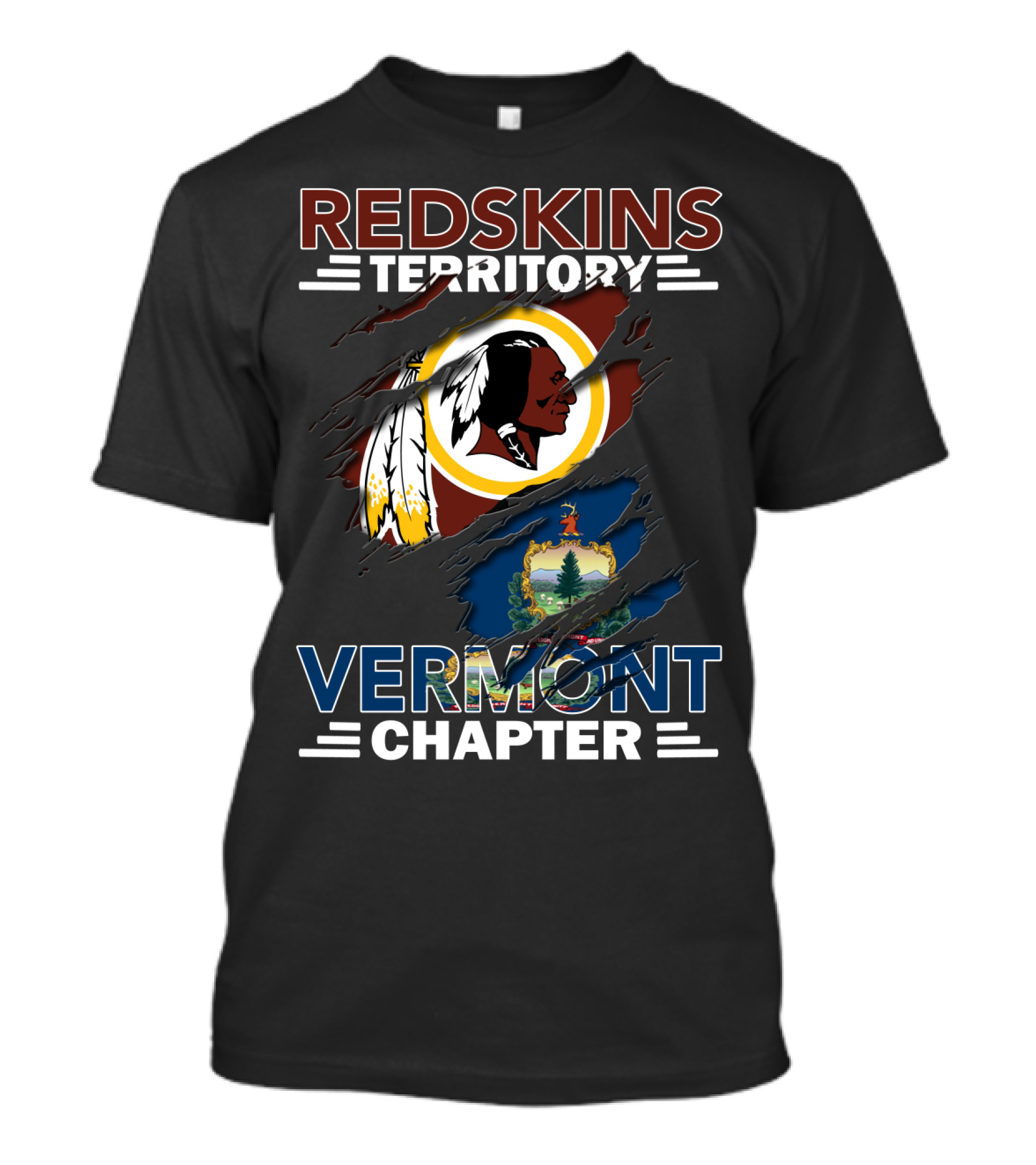 Redskins Territory Vermont Chapter Washington Football Team Logo Elements T-Shirt