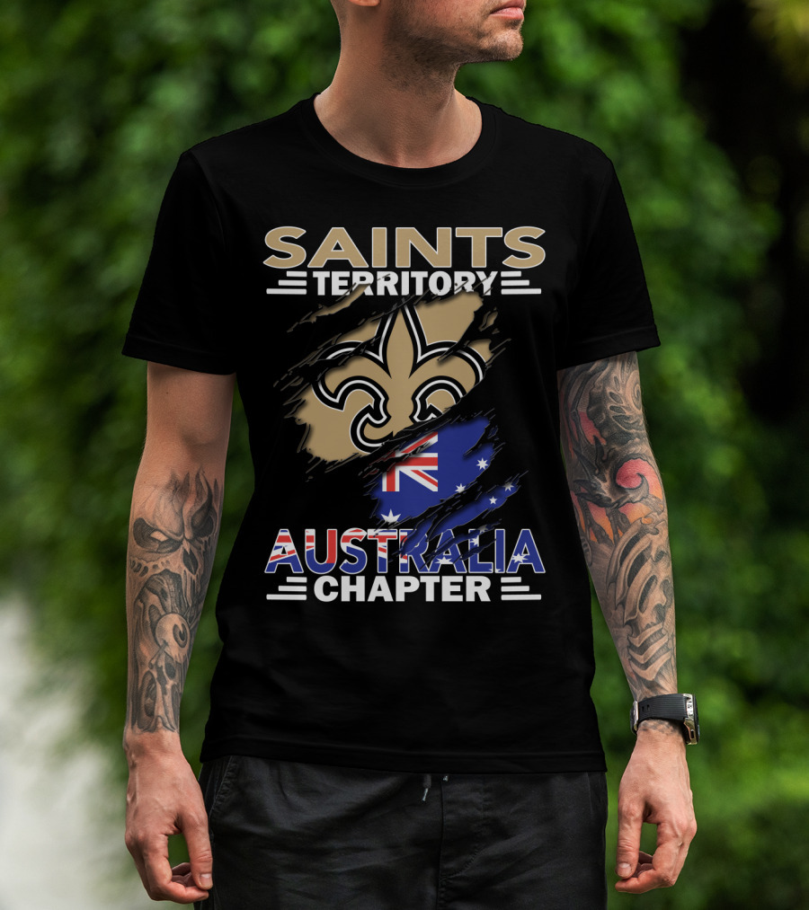 Saints Territory Fleur-de-Lis Australia Chapter Flag T-Shirt