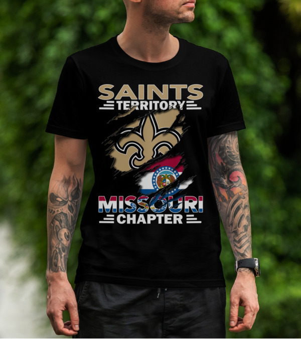 Missouri Chapter Saints Territory Fleur-de-Lis And State Flag T-Shirt
