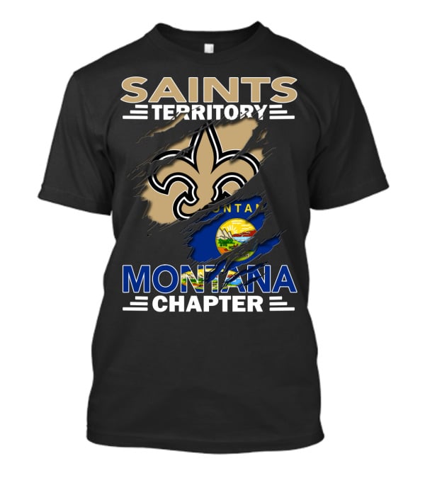 Saints Territory Montana Chapter Fleur-De-Lis State Flag Iconic Symbol T-Shirt