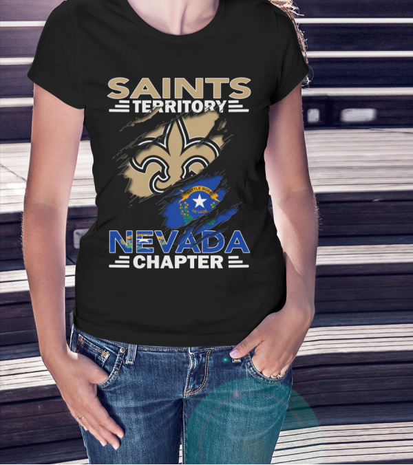 Saints Territory Nevada Chapter Battle Born Fleur-de-Lis Flag T-Shirt
