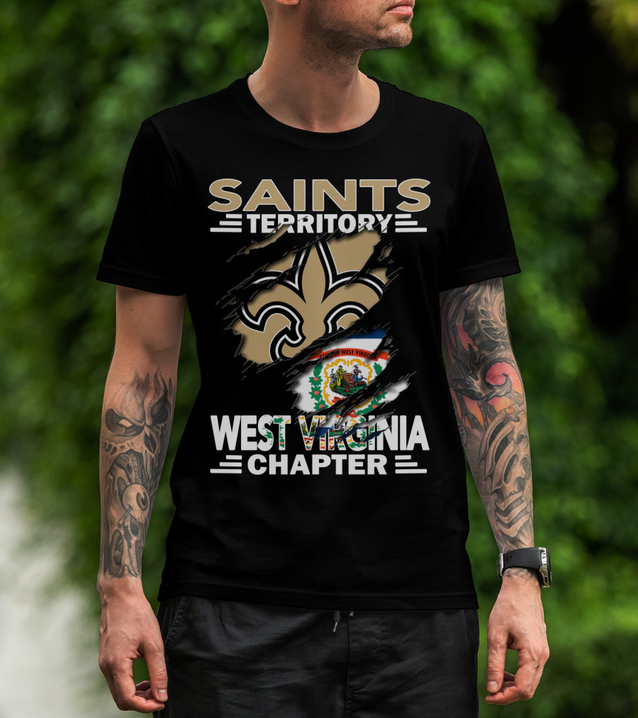 Saints Territory Fleur-de-lis West Virginia Chapter Flag T-Shirt