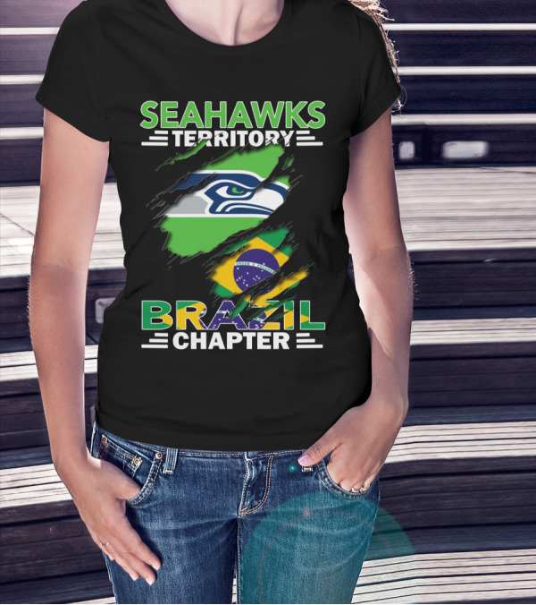 Seahawks Territory Brazil Chapter Flag T-Shirt