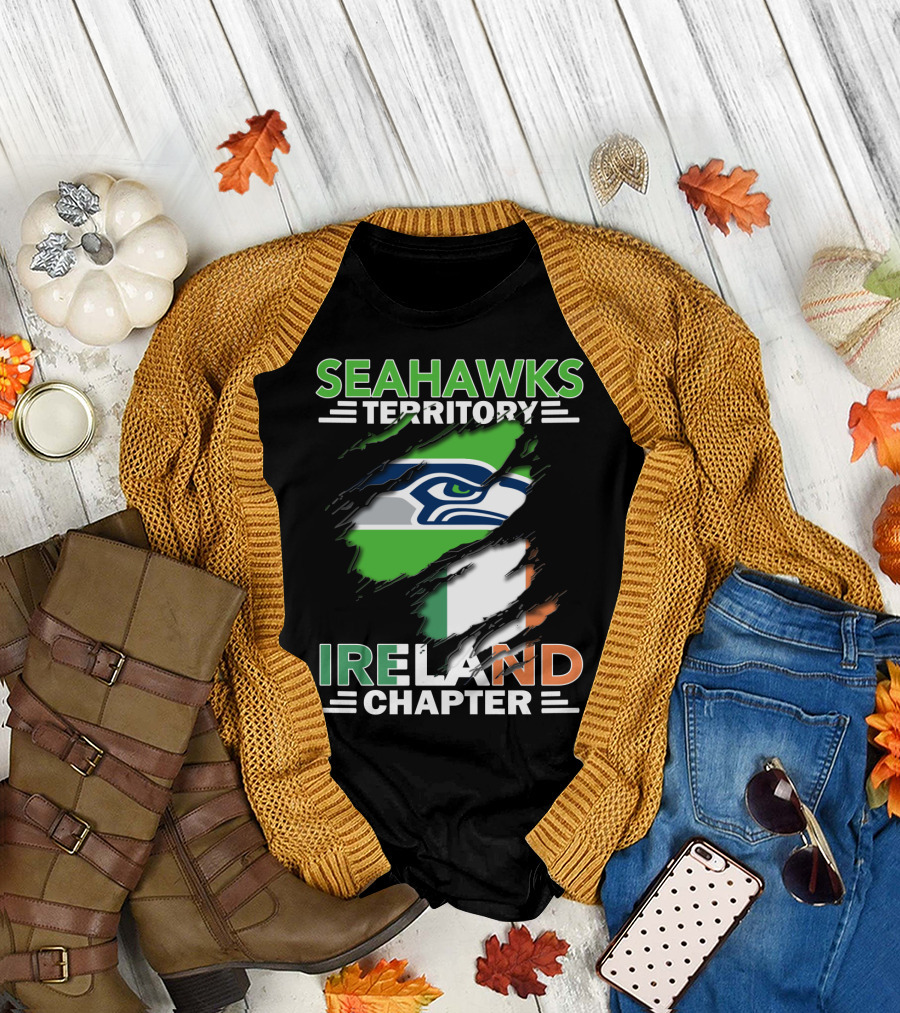 Seahawks Territory Ireland Chapter Flag Logo T-Shirt