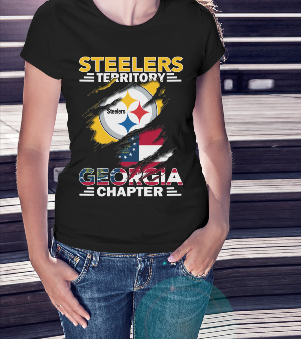 Steelers Territory Georgia Chapter American Flag T-Shirt