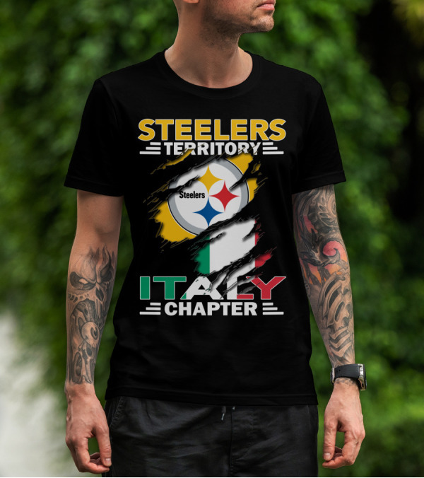 Steelers Territory Italy Chapter Steelers Logo Italian Flag T-Shirt
