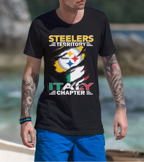 Steelers Territory Italy Chapter Steelers Logo Italian Flag T-Shirt