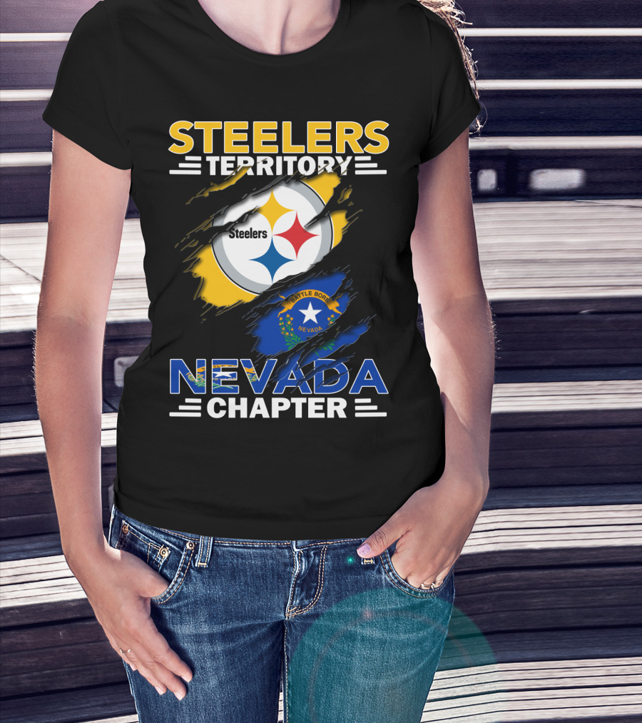 Steelers Territory Nevada Chapter Battle Born Flag Tribute T-Shirt
