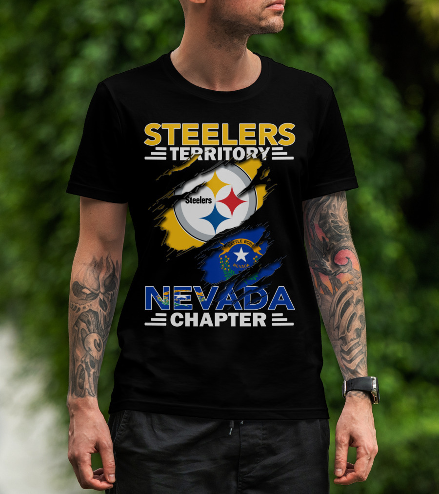 Steelers Territory Nevada Chapter Battle Born Flag Tribute T-Shirt