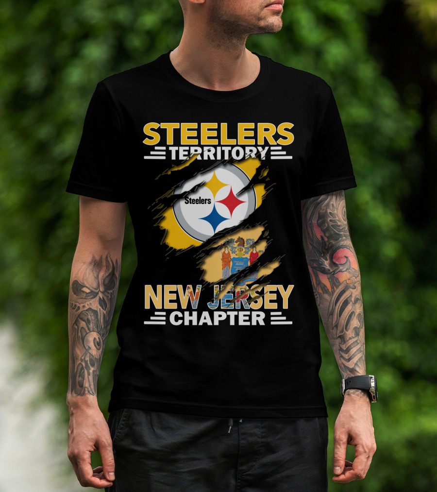 Steelers Territory New Jersey Chapter Steelers Logo New Jersey Flag T-Shirt