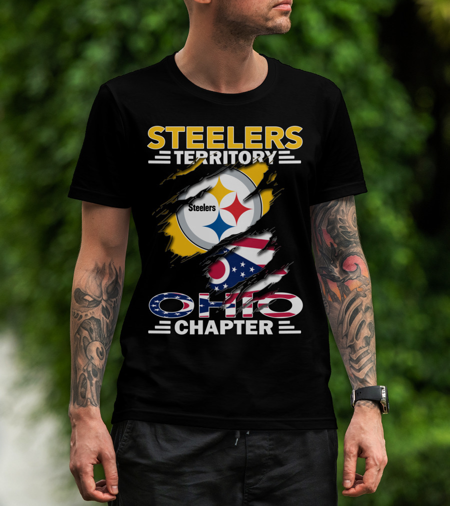 Steelers Territory Ohio Chapter Flag Rip T-Shirt