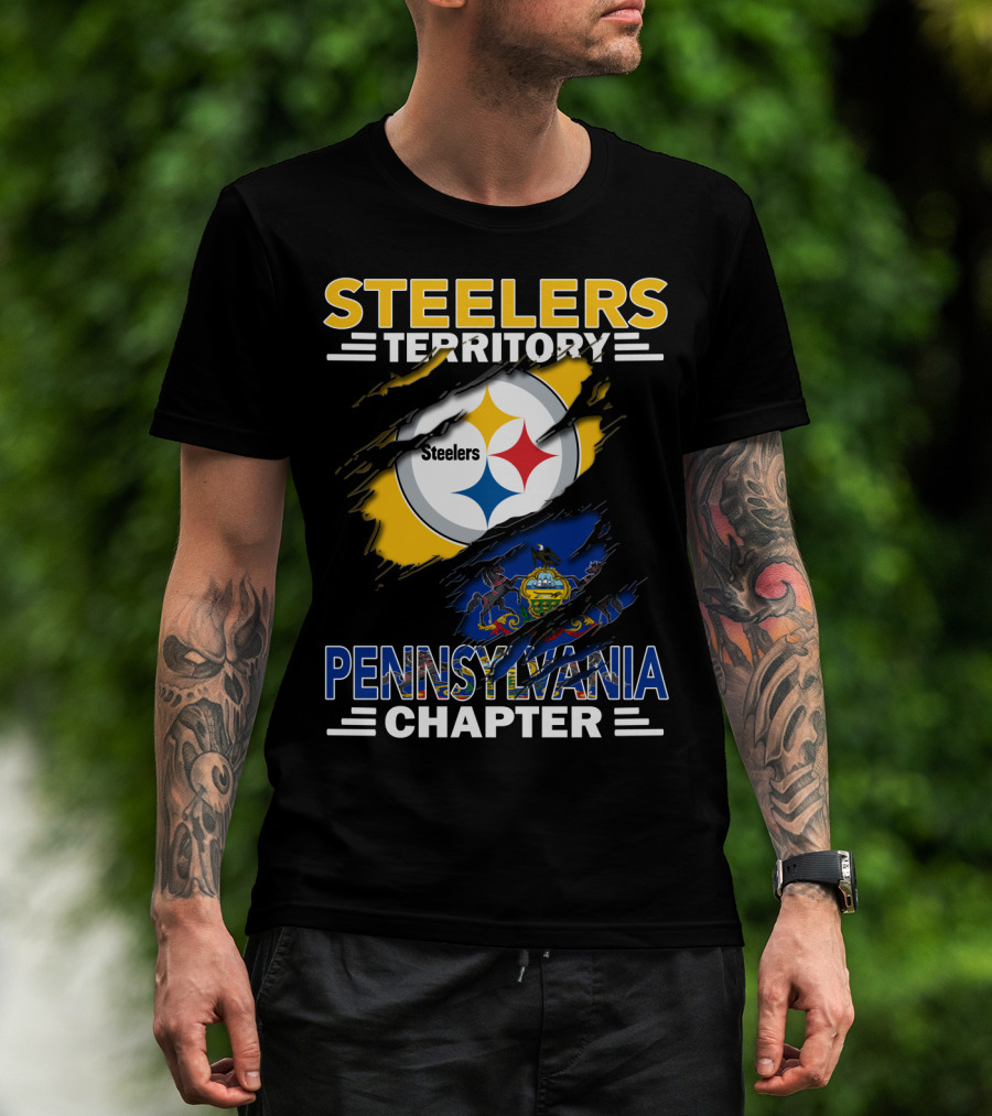 Steelers Territory Pennsylvania Chapter Steelers Logo State Flag T-Shirt