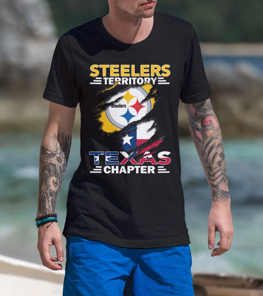 Steelers Territory Texas Chapter Steelers Logo Texas Flag T-Shirt