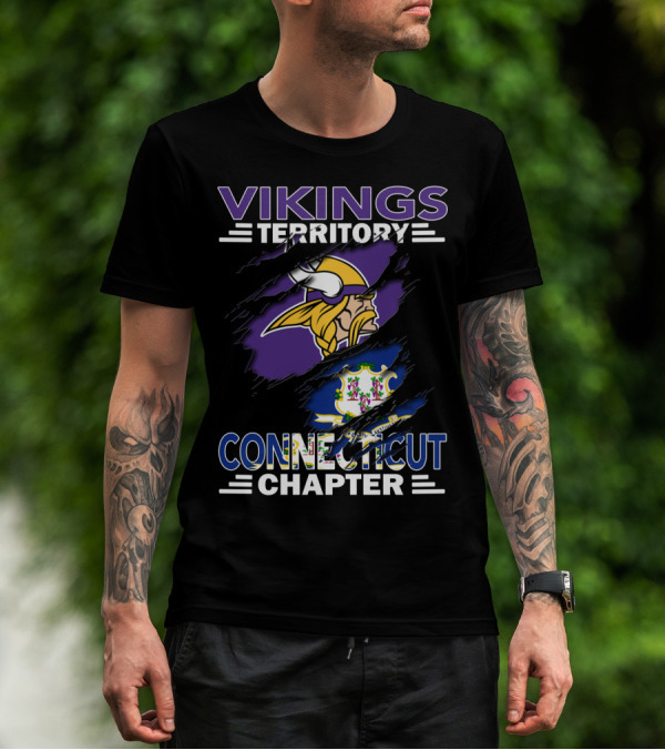 Vikings Territory Connecticut Chapter With Viking And Connecticut State Symbols T-Shirt