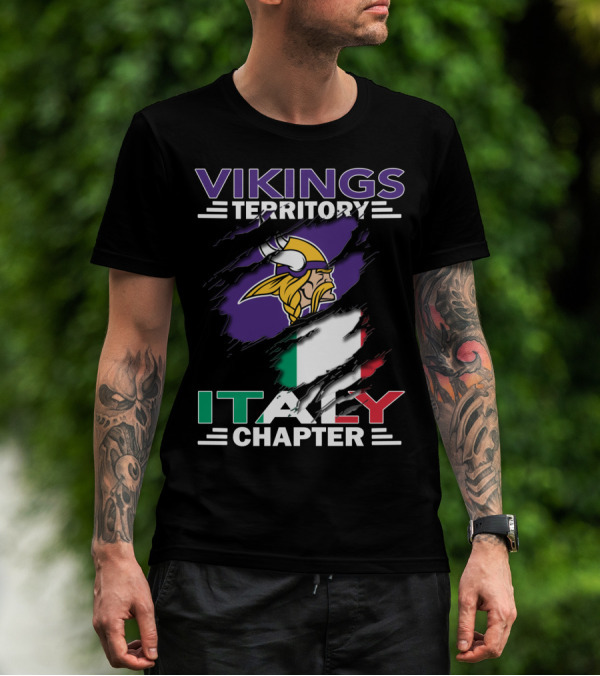 Vikings Territory Italy Chapter Flag T-Shirt