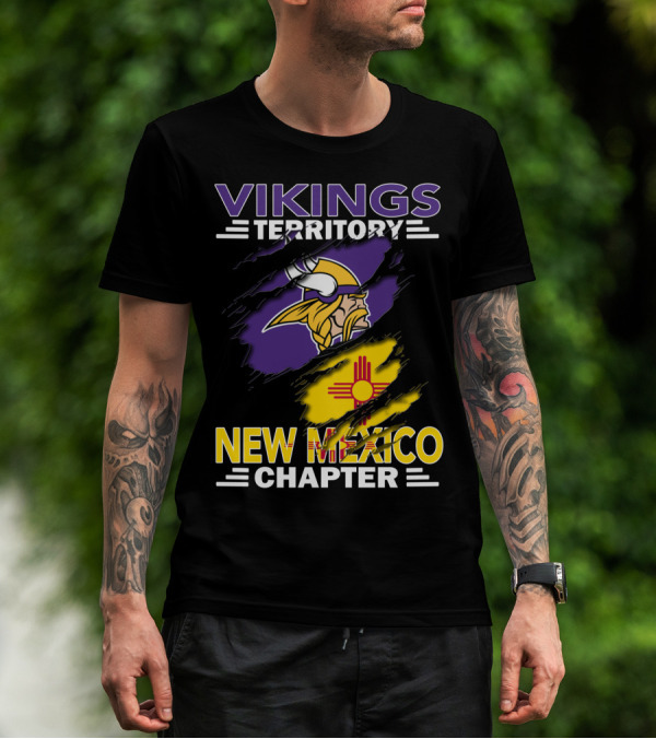 Vikings Territory New Mexico Chapter Minnesota Vikings New Mexico Flag T-Shirt