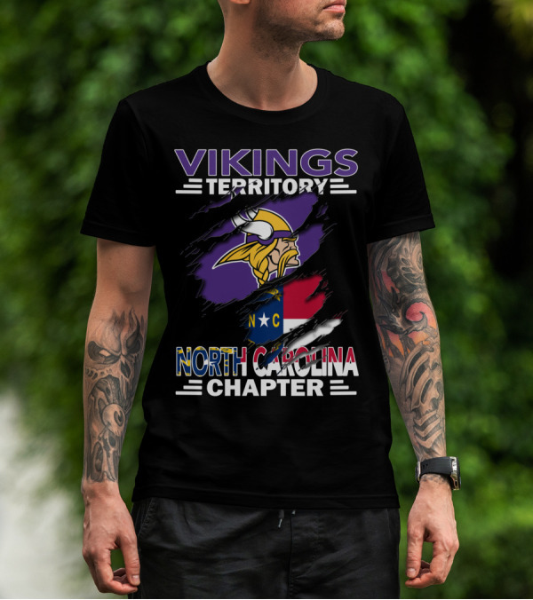 Vikings Territory North Carolina Chapter NC Flag And Viking T-Shirt