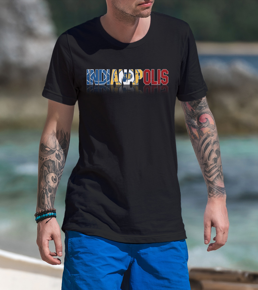 Indianapolis City Sports Teams Colts Pacers Colors And Reflection T-Shirt