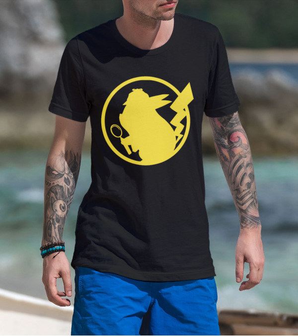 Pikachu Detective Silhouette Merchandise T-Shirt