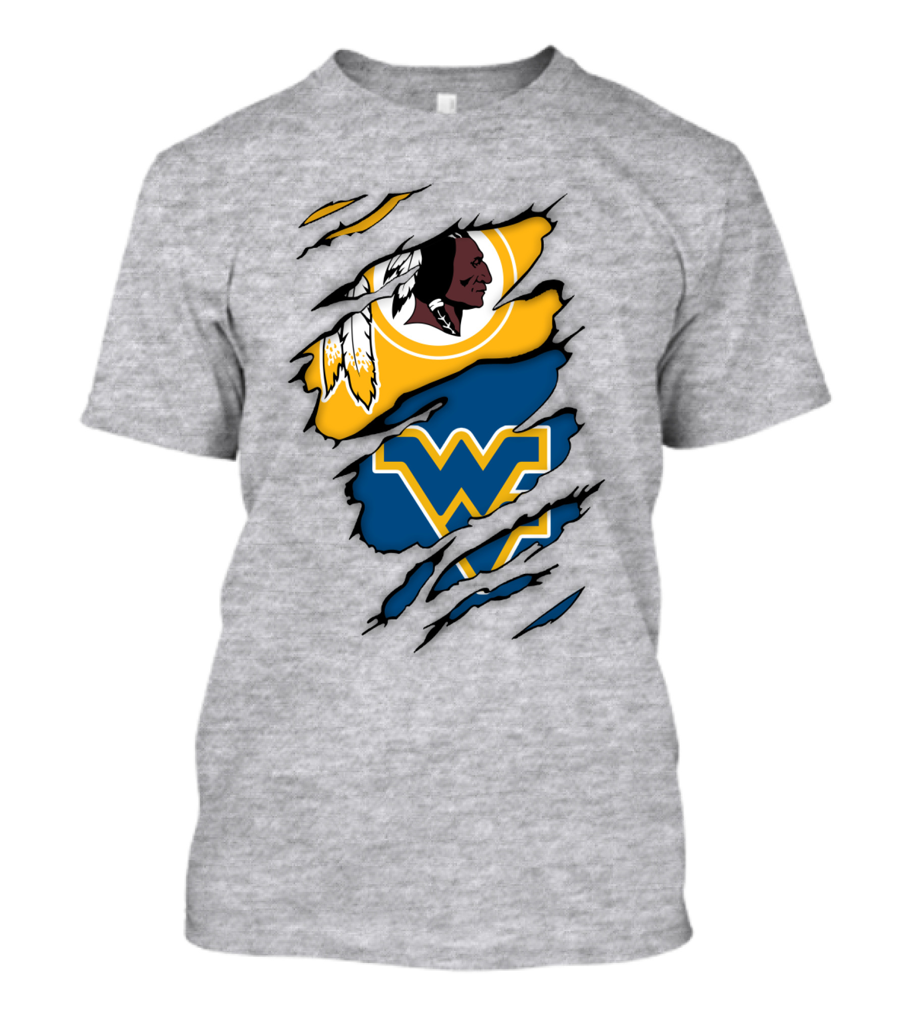 Washington Redskins West Virginia Mountaineers Logo Crossover T-Shirt
