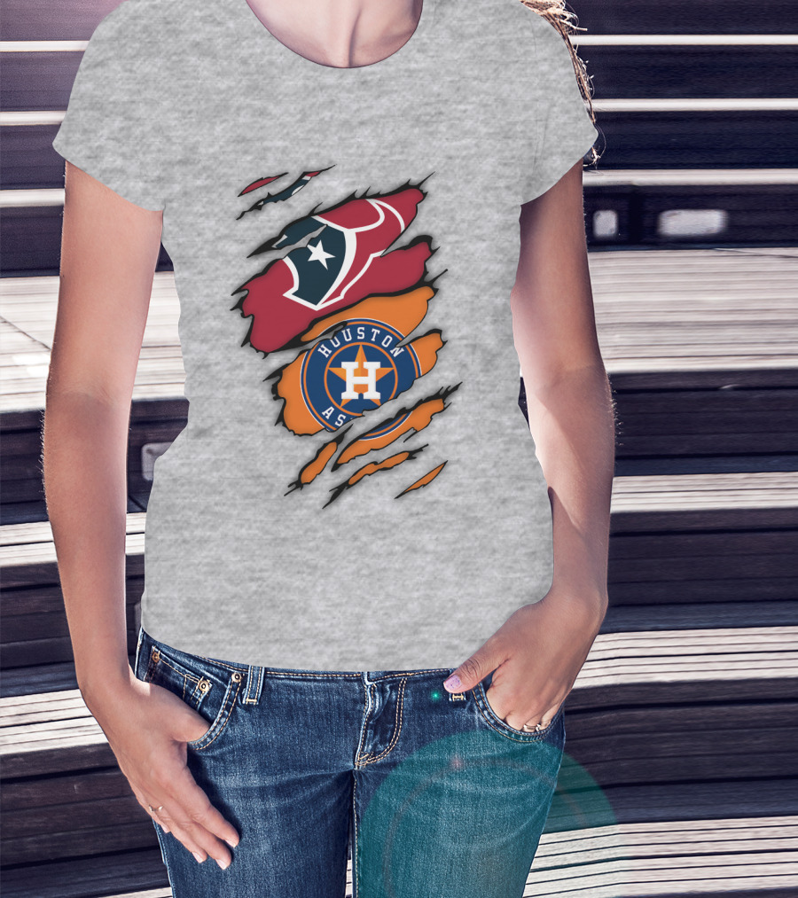 Houston Astros Houston Texans Logo Combination T-Shirt