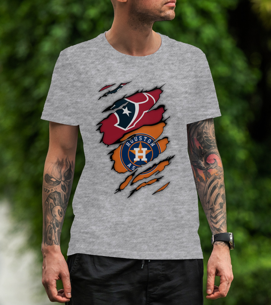 Houston Astros Houston Texans Logo Combination T-Shirt