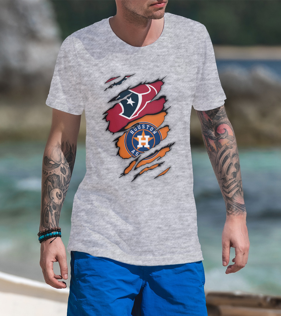 Houston Astros Houston Texans Logo Combination T-Shirt