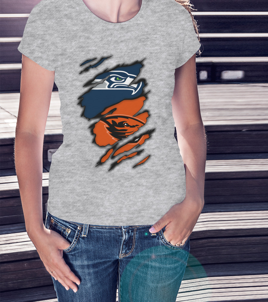 Seattle Seahawks Oregon State Beavers Claw T-Shirt