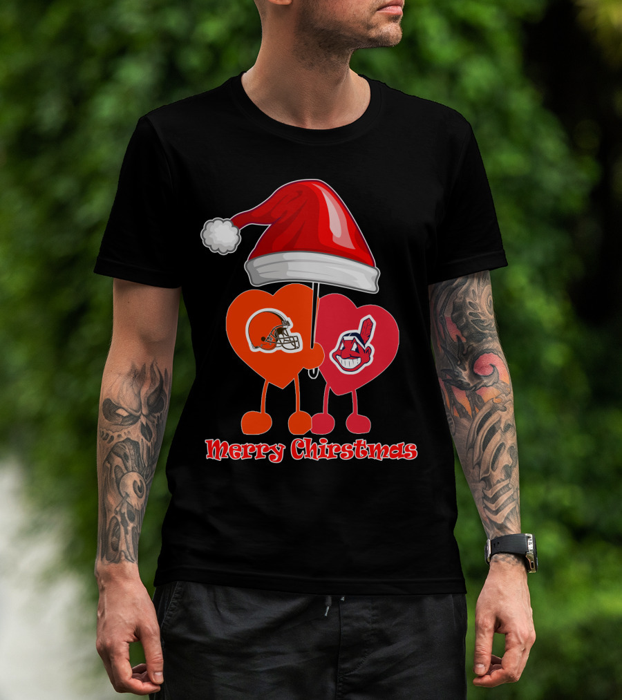 Merry Christmas Cleveland Browns Cleveland Indians T-Shirt