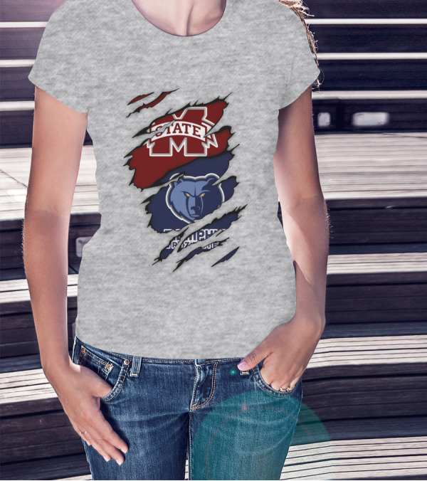 Memphis Grizzlies Mississippi State Bulldogs Rip T-Shirt